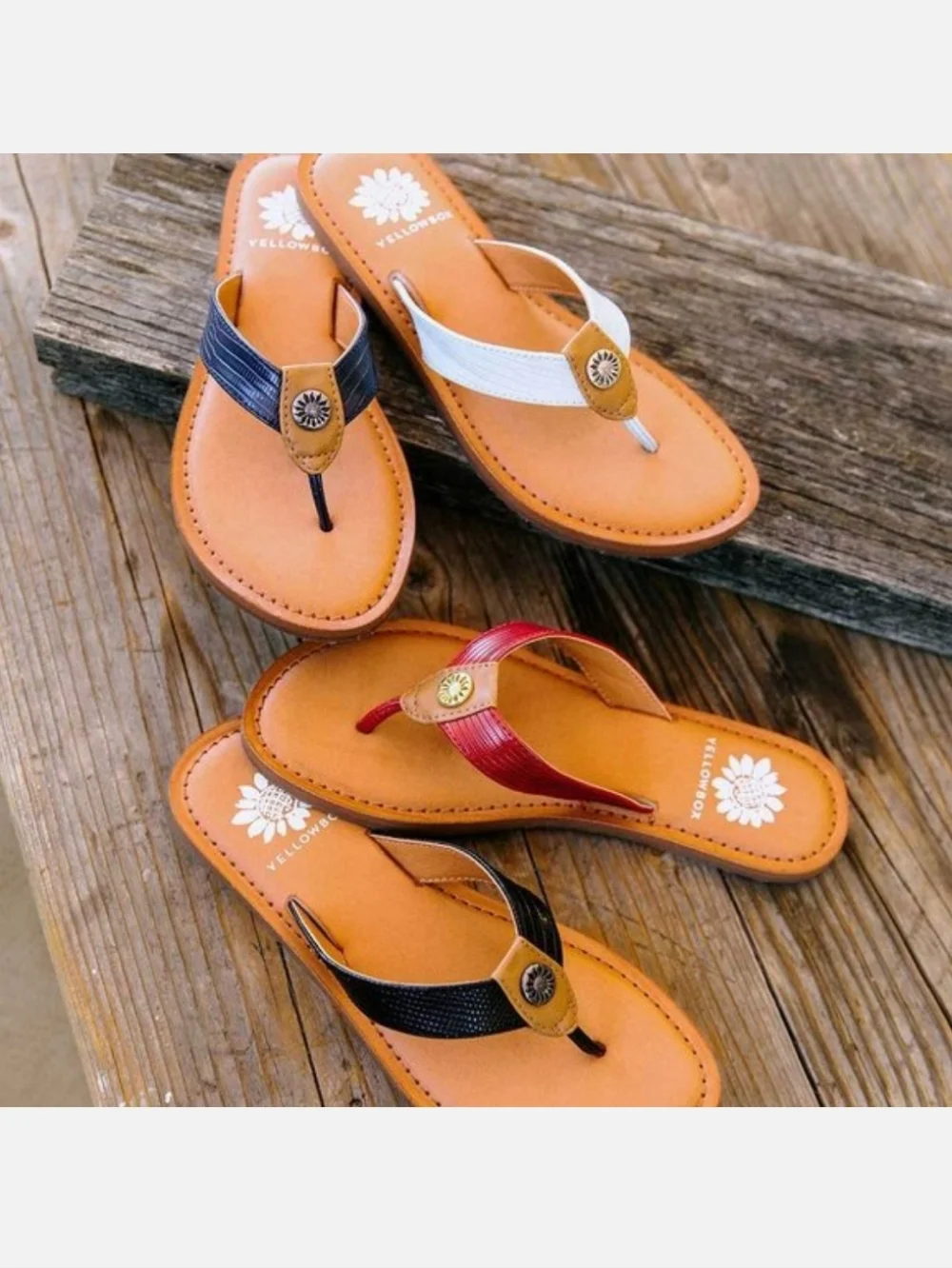 Yellow Box Red Flip Flops- 8 - Picture 7 of 7